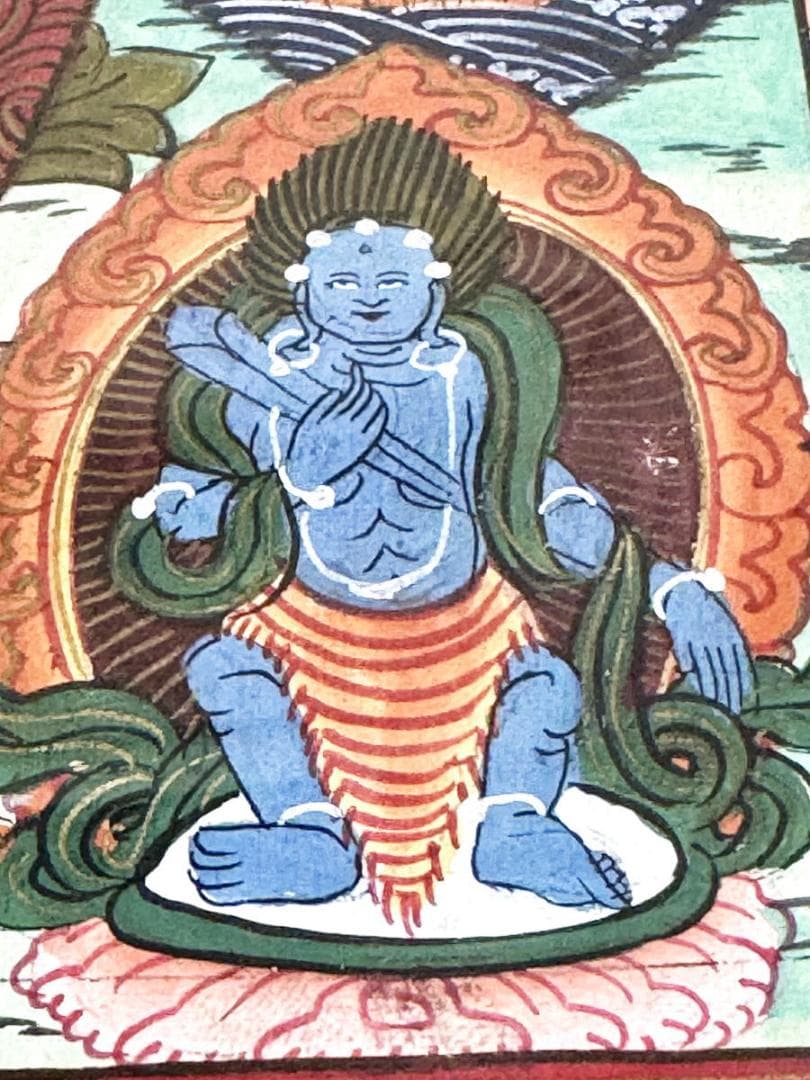 チベットタンカ 曼荼羅マンダラ仏画 絹本 肉筆 仏教美術 中国古玩WWWT133