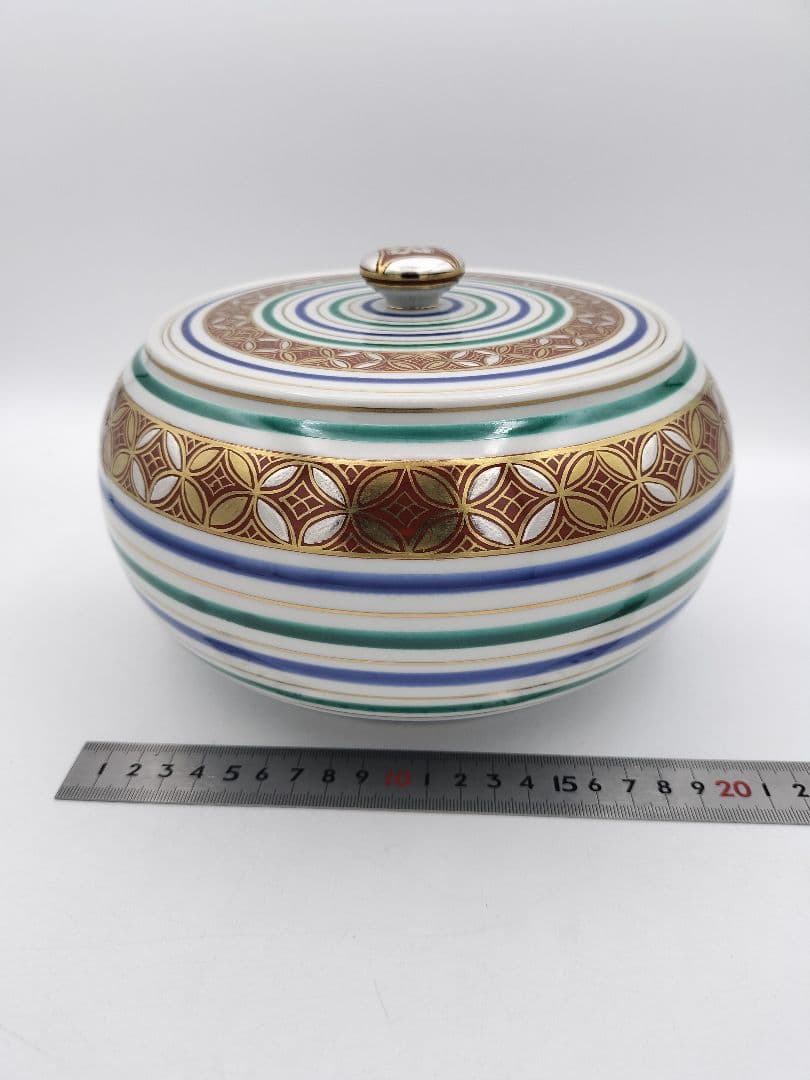 c103【未使用】平水指 七宝文独楽 西村利峰 木箱 茶道具 古物