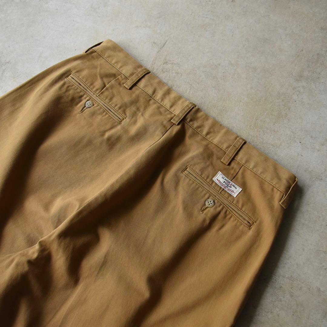 90s ラルフローレン ポロチノ ツータックチノ レア キャメル W35L31