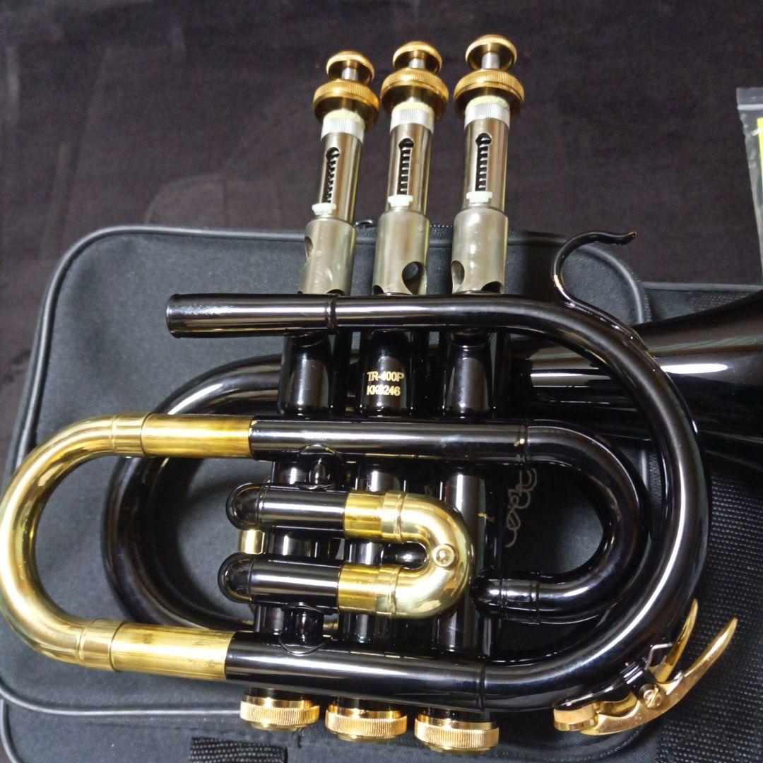 J.マイケル ポケットトランペット TR-400PCL 黒 ボタン アワビ柄