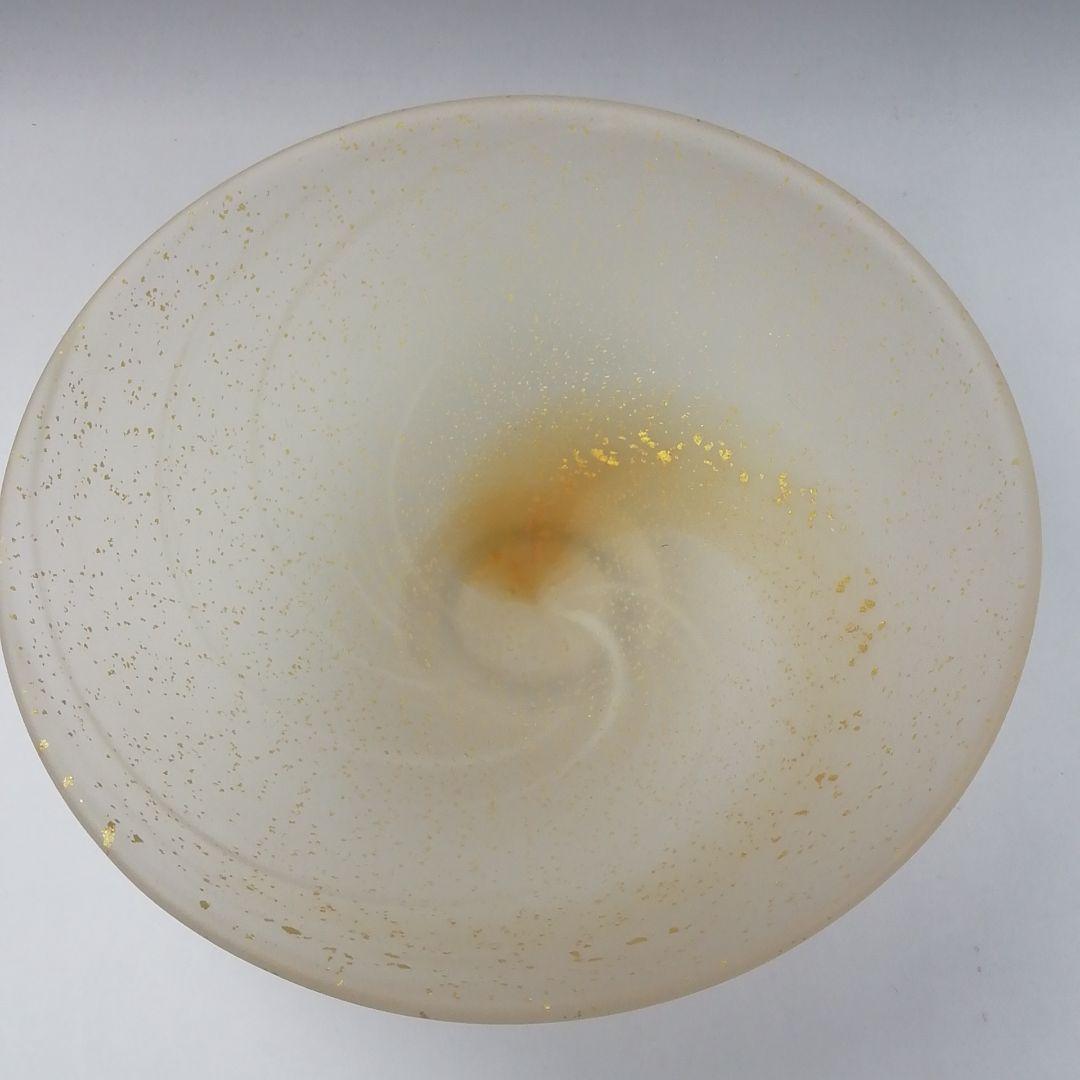 Ｔ４５１　茶碗　『瑠璃の匠』『ガラス平茶碗』『原田宗春 作』共箱　抹茶碗　茶道具