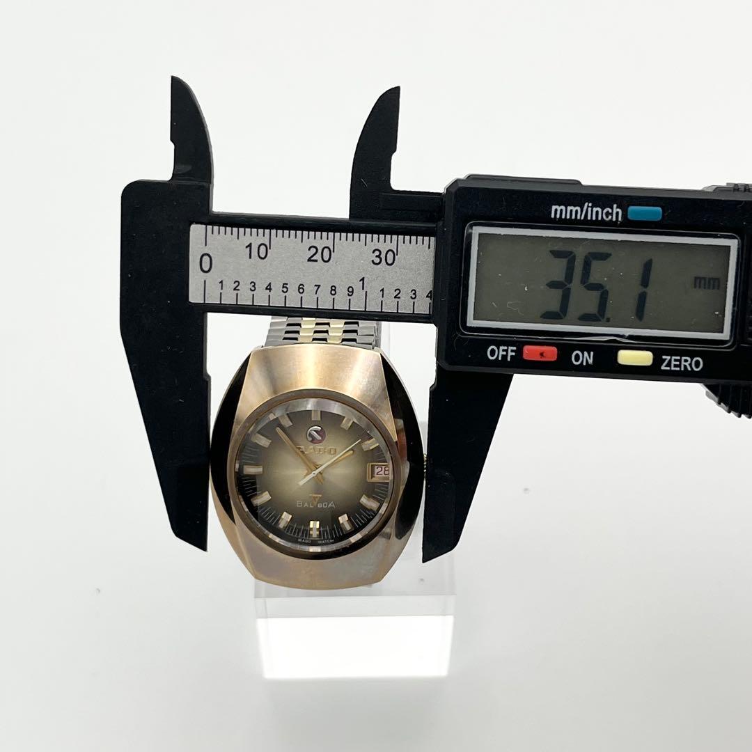 稼動 RADO BALVBOA カットガラス ゴールドベゼル 自動巻き コンビ