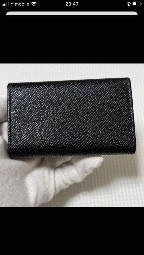 未使用　BVLGARI ブルガリ ロゴクリップ　レザーキーケース　ブラック　黒