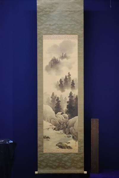 不詳/作者不詳/山水漁師図/布袋屋掛軸HB-986/