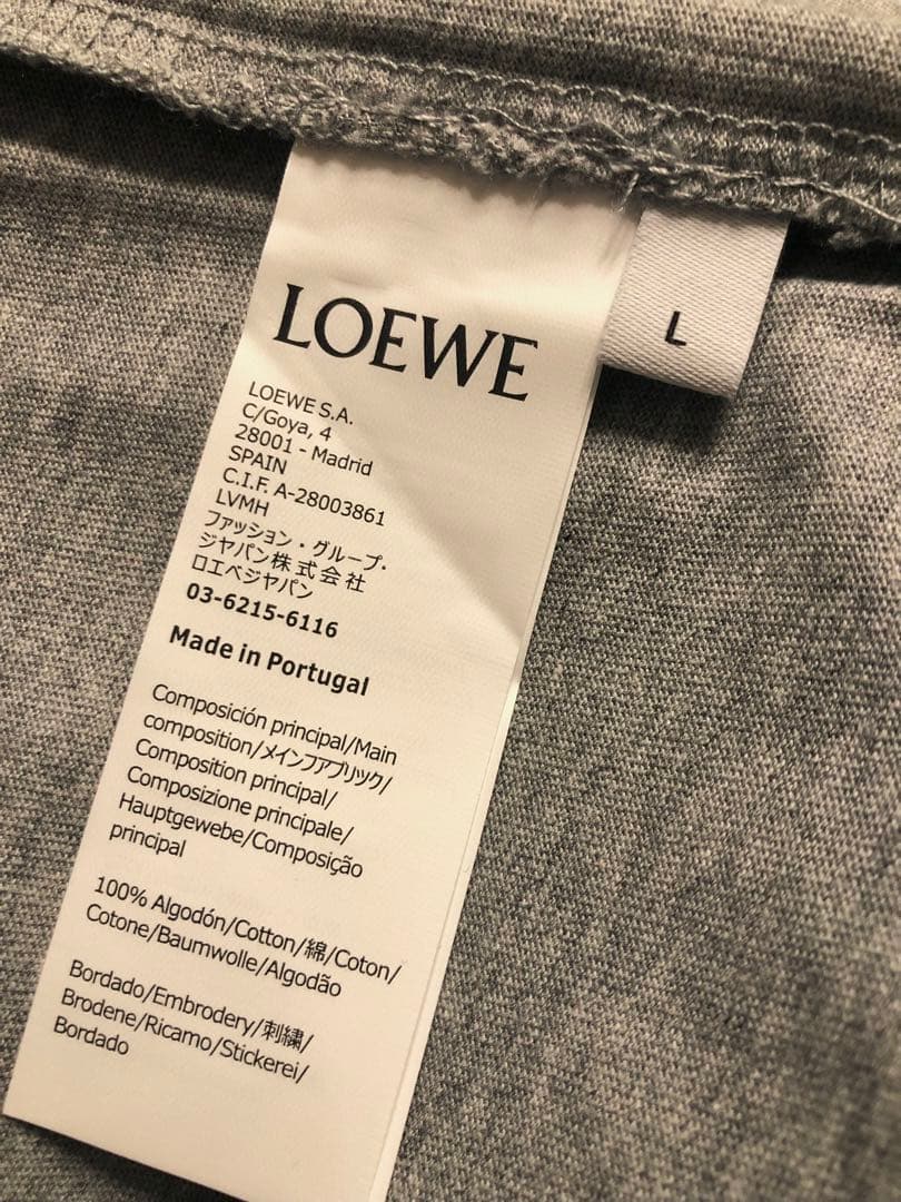 ロエベ 本物 新作 ジブリ LOEWE ハウル ロゴ Tシャツ グレー Lサイズ