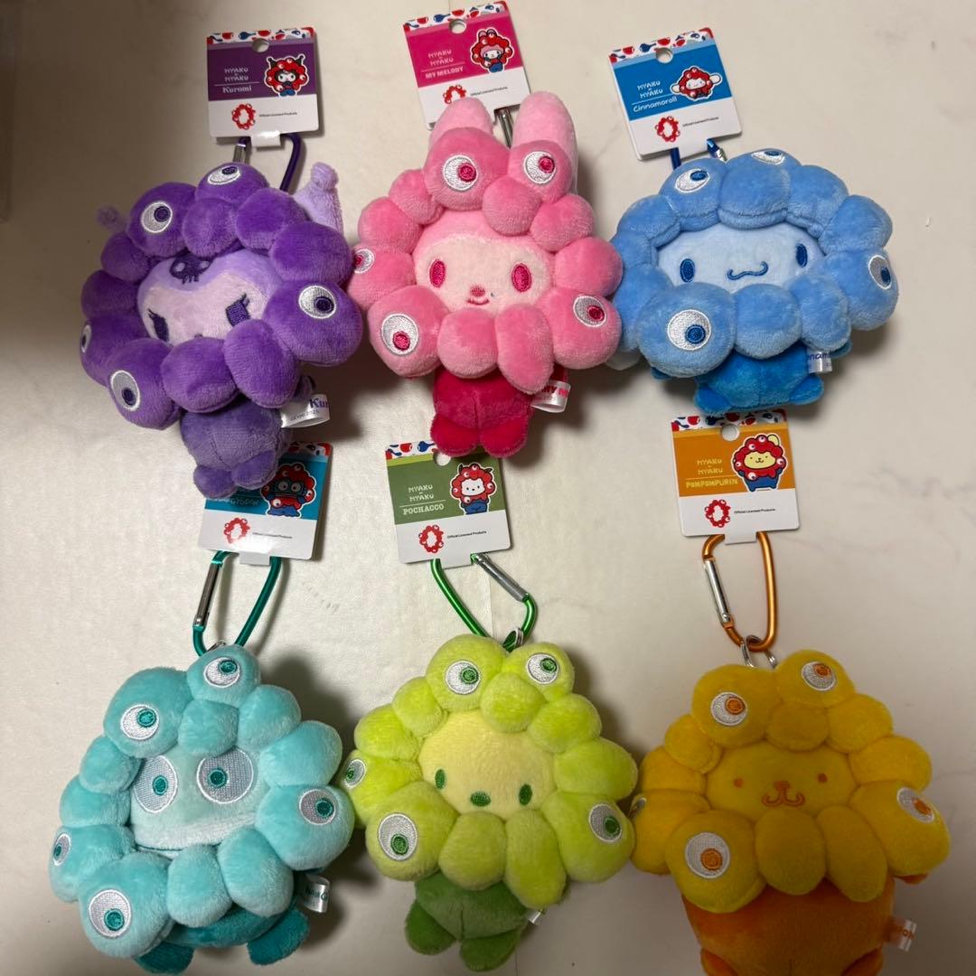サンリオ　ミャクミャク　推しカラー　セミコンプ　万博　ぬいぐるみ　6個セット
