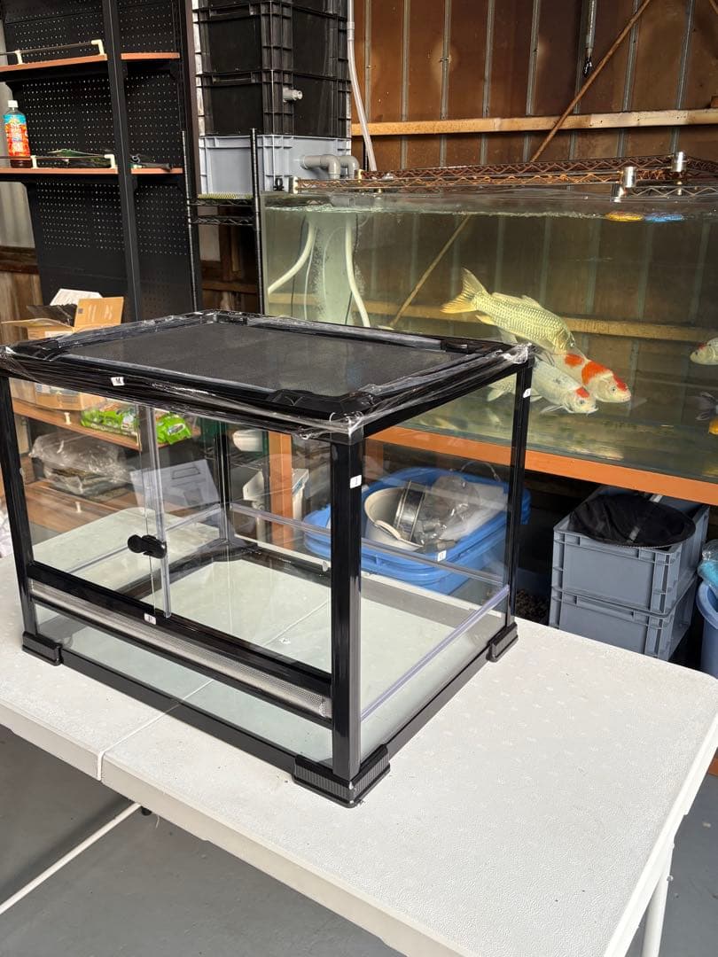 問屋ケージ爬虫類60x45x45cm両生類飼育組み立て式ガラス飼育ケージ送料込み