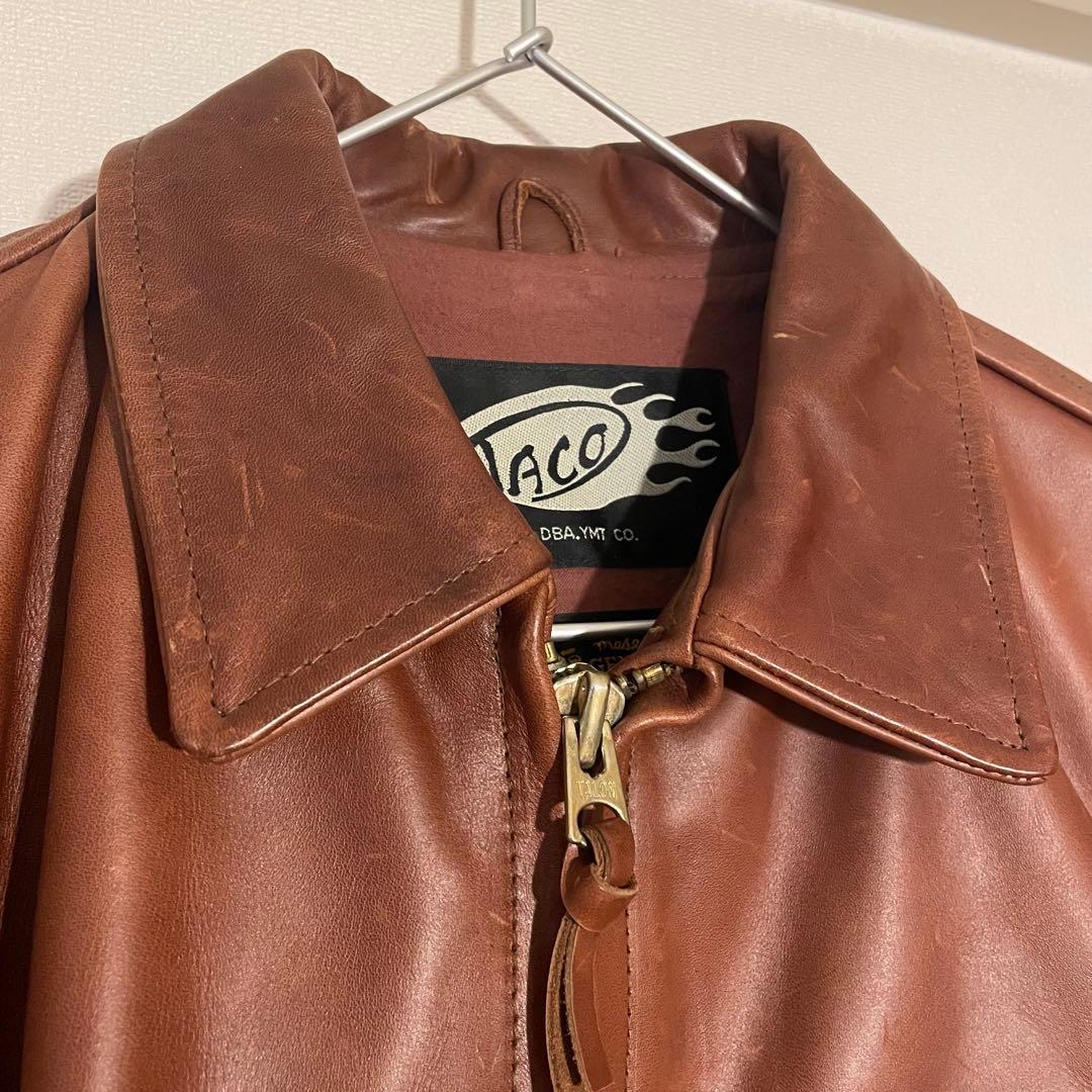 良品 90s ビンテージ シングル レザー ライダースジャケット US40