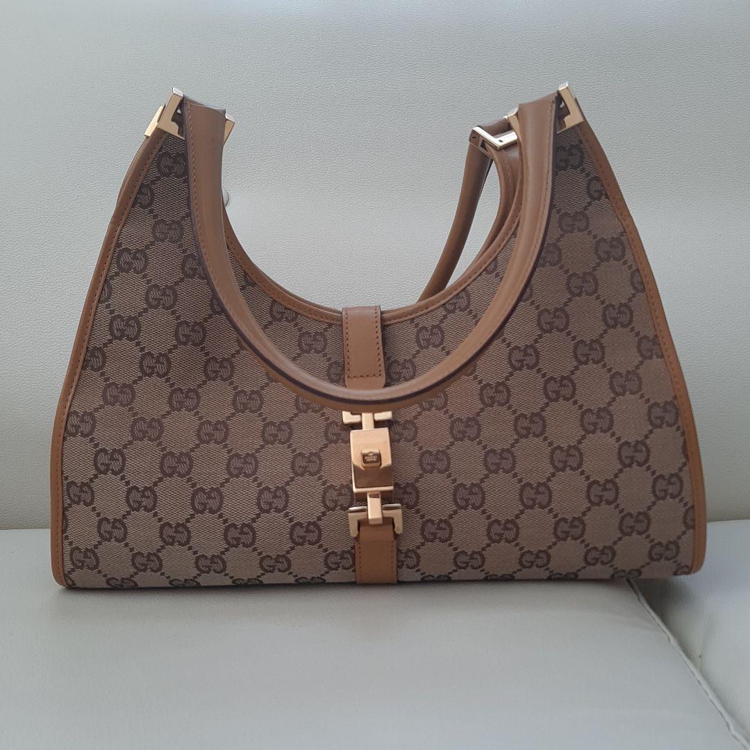 【使用感少】美品　グッチ ハンドバッグ ジャッキー ヴィンテージ ベージュ