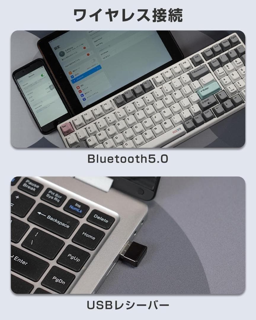 NiZ 【X99-3M】 ワイヤレスキーボード　静電容量無接点 　99キー