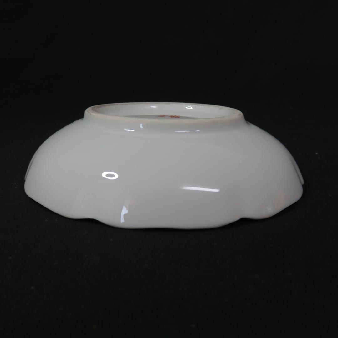 九谷 小皿 5枚 色絵付 金彩 手塩皿 銘々皿 仙人 鶴 明治