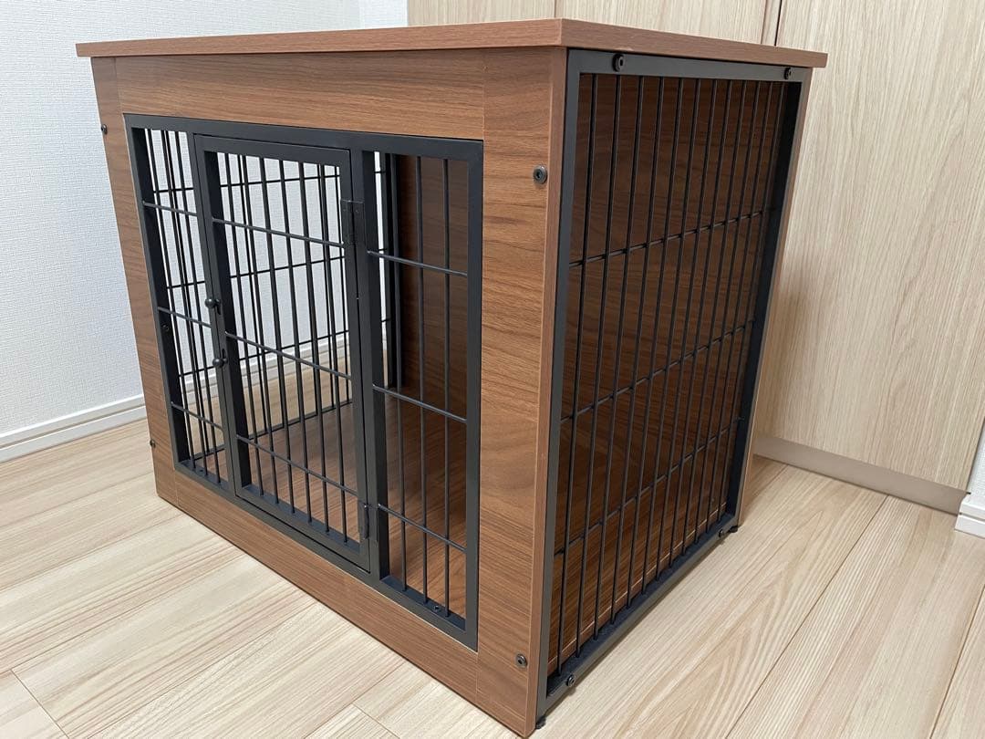 犬用ケージ 木製 ブラウン Sサイズ(小型犬用)