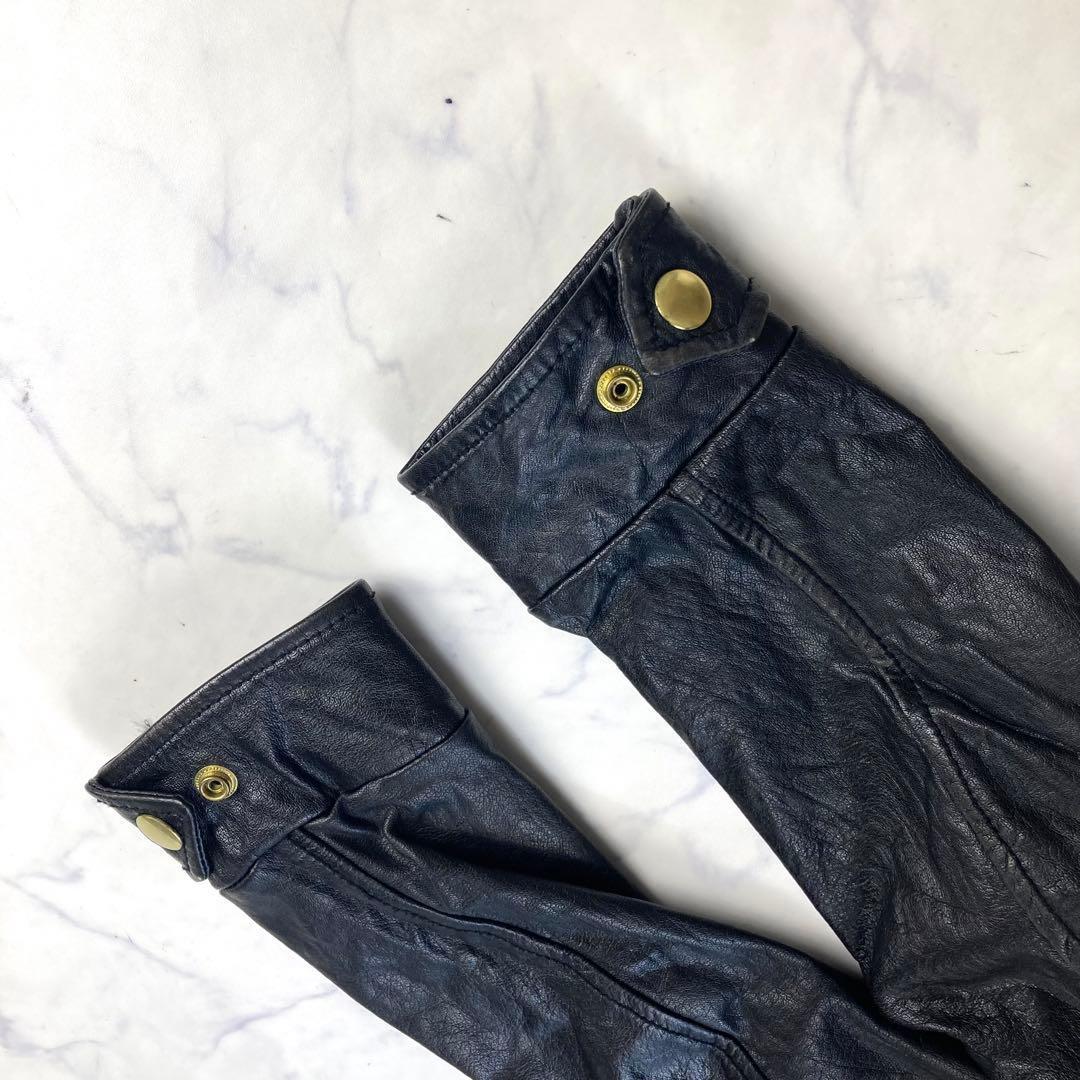 AVIREX レザージャケット 黒 ライダース シングル