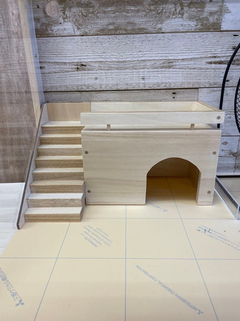 ＦandＫ爬虫類木製ケージ　ハリネズミ2階建仕様　800×450×670
