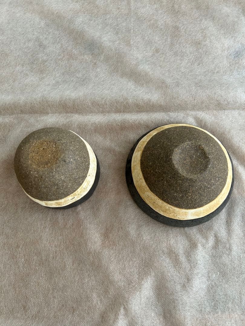 益子焼 渡辺桂子 ストライプ ボウル カップ セット