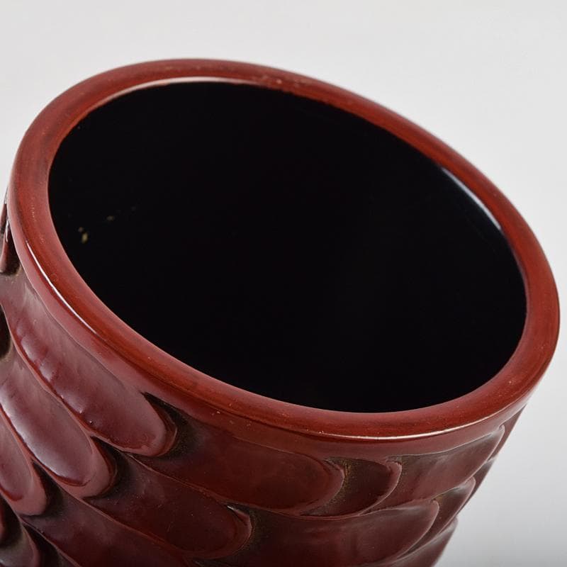 茶道具　秀円作　鎌倉彫　流水文　金輪寺棗　共箱　V　R9452