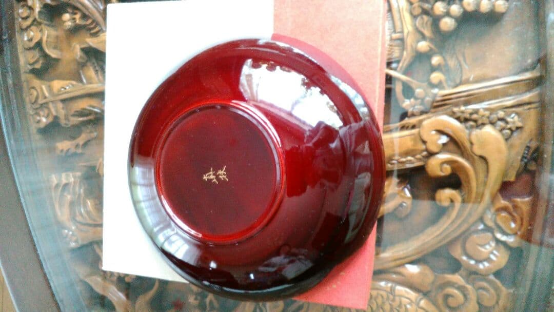 松田真扶　越後漆器　菓子入れ　傷あり