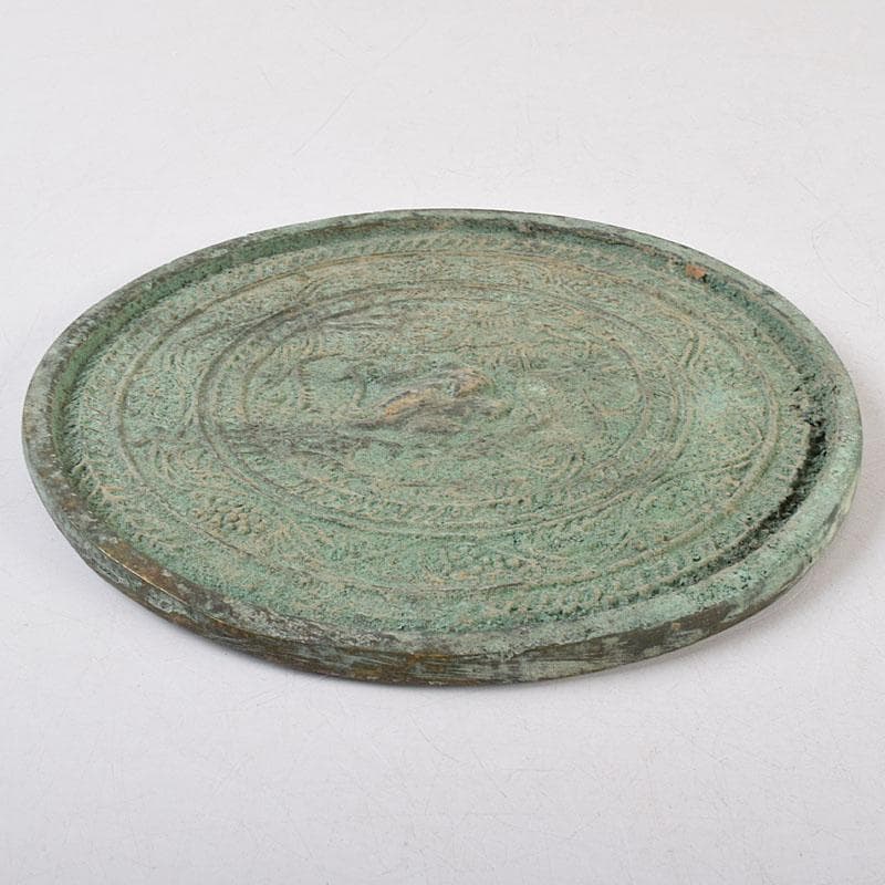 中国　古銅青銅　饕餮文　銅鏡　古鏡　C　R9101