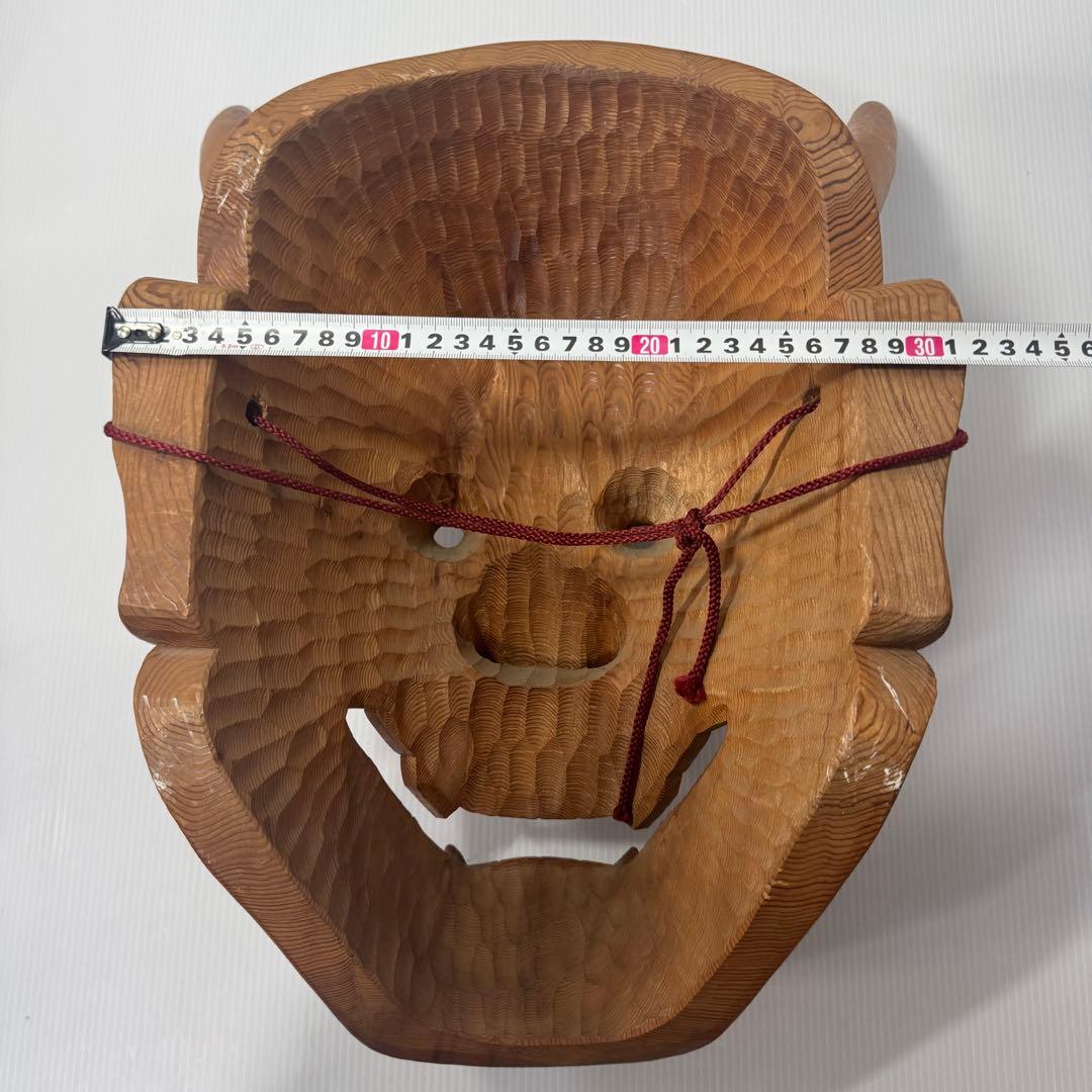 【極希少】 政落款 一刀彫 般若 能面 特大 木彫 迫力抜群 約50cm 逸品