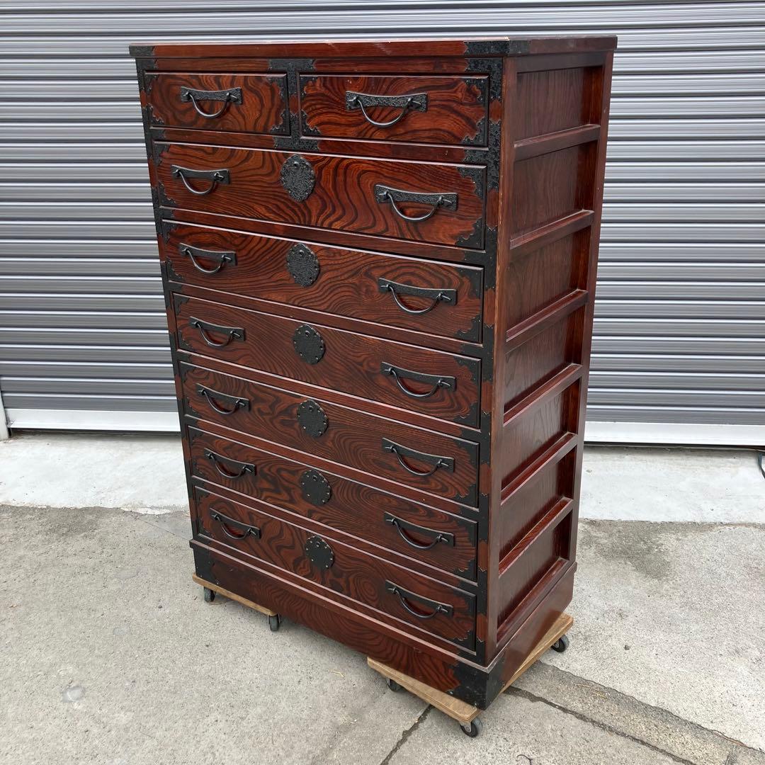 昭和レトロ 古家具 欅 仙台箪笥 7段8杯 引き出し箪笥 古家具 ビンテージ