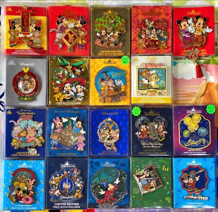 香港 ディズニー ランド ジャンボ ピンバッジ セット！