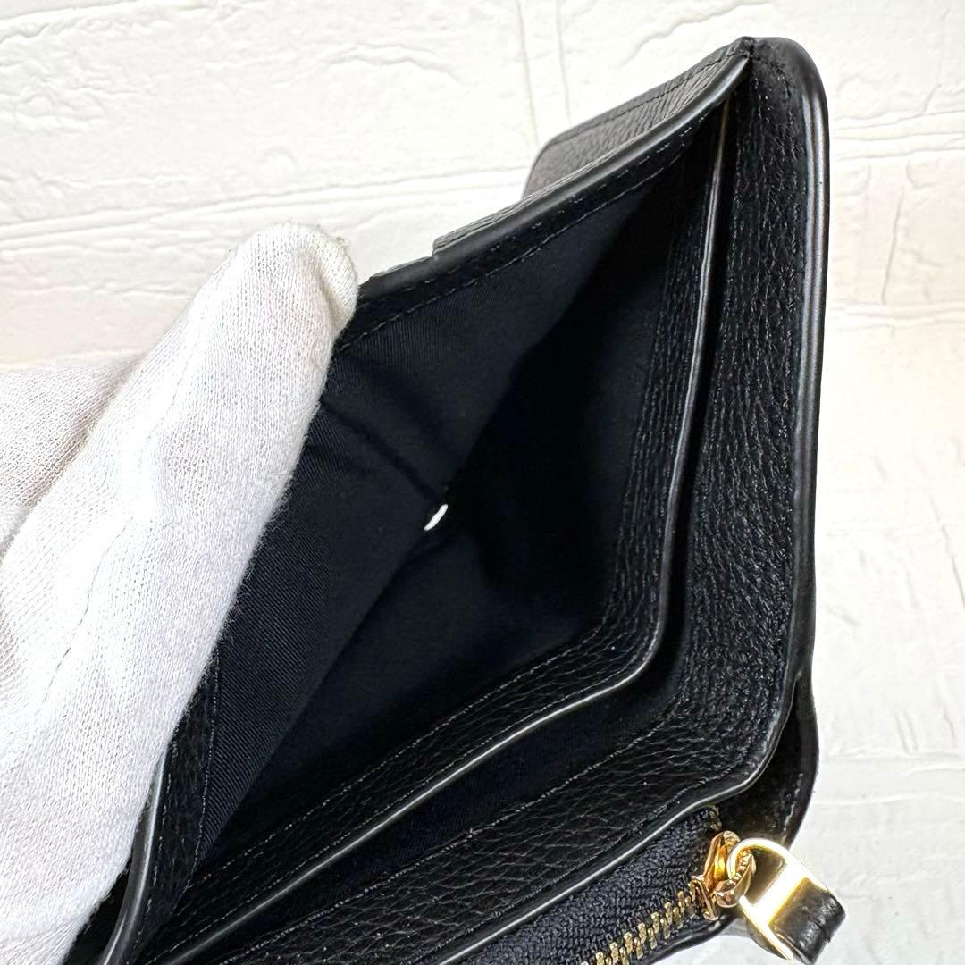 トリーバーチ TORY BURCH ラウンドファスナー折り財布 ブラック