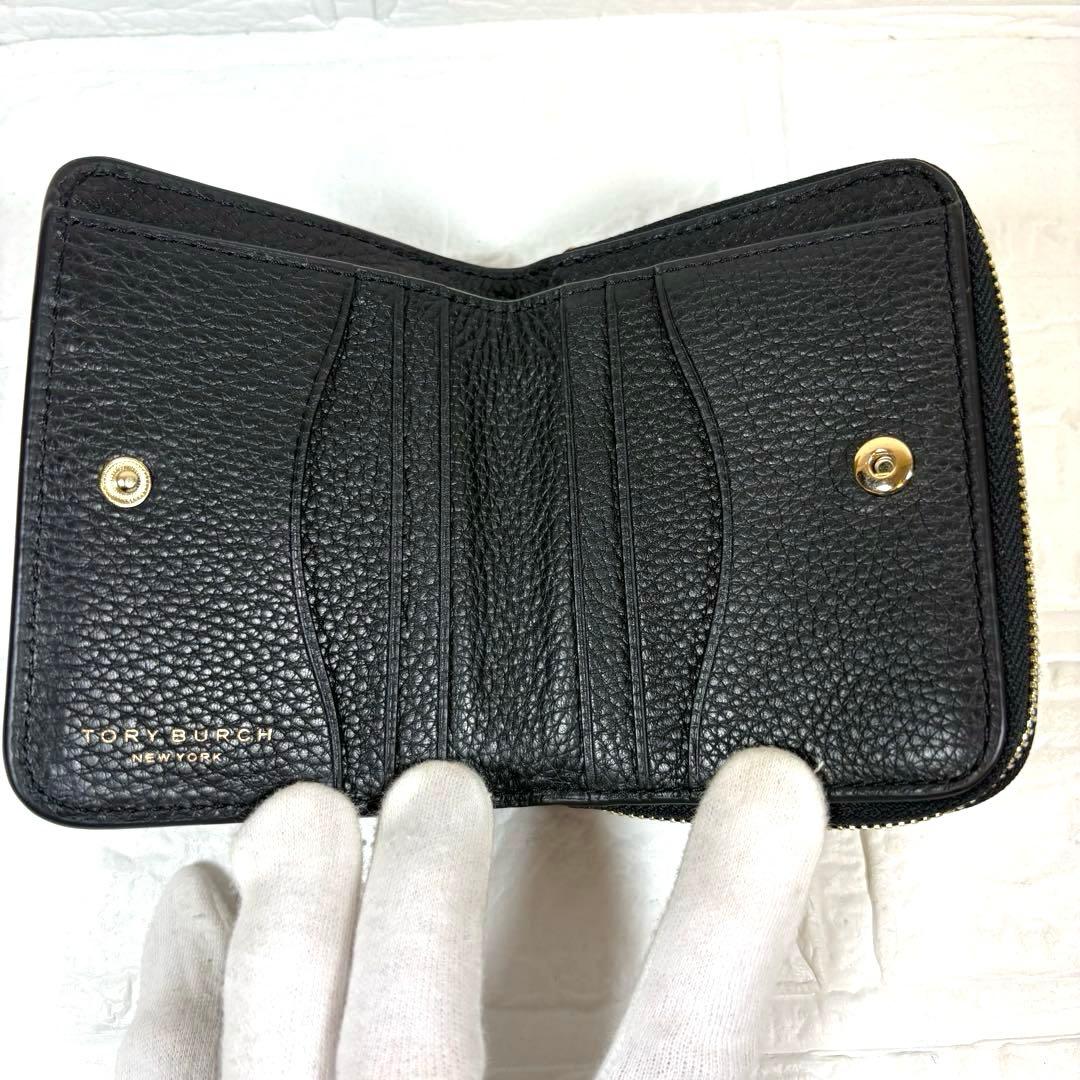 トリーバーチ TORY BURCH ラウンドファスナー折り財布 ブラック