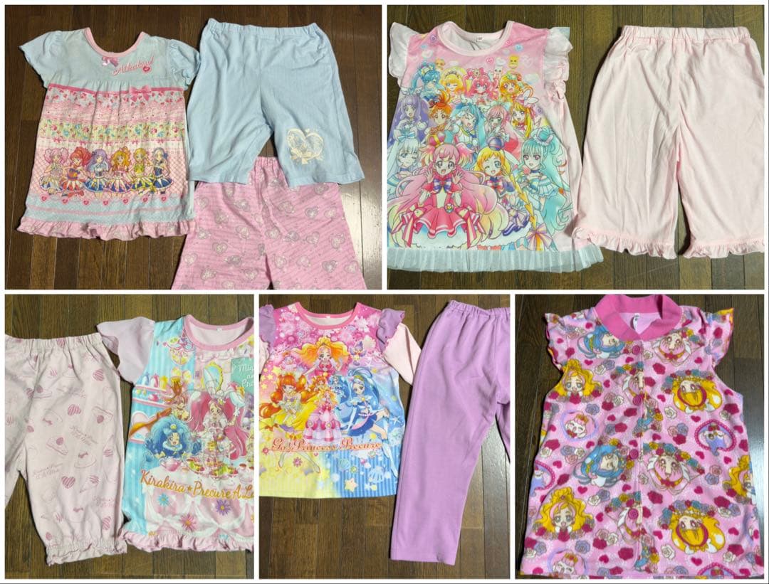 さ*ち様 プリキュア-アイカツパジャマ&ラップタオルセット 130&140㎝