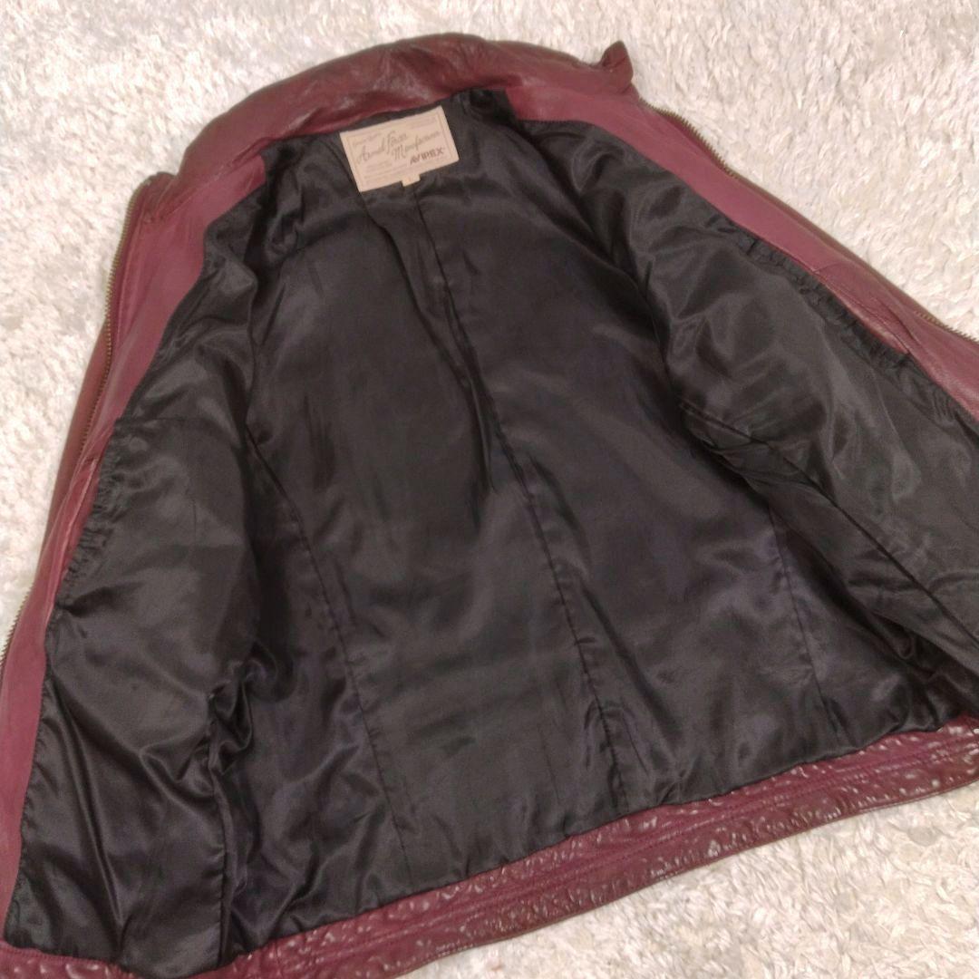 メンズ☆AVIREX　シングルライダース　革ジャン　レザージャケット　上野商会L