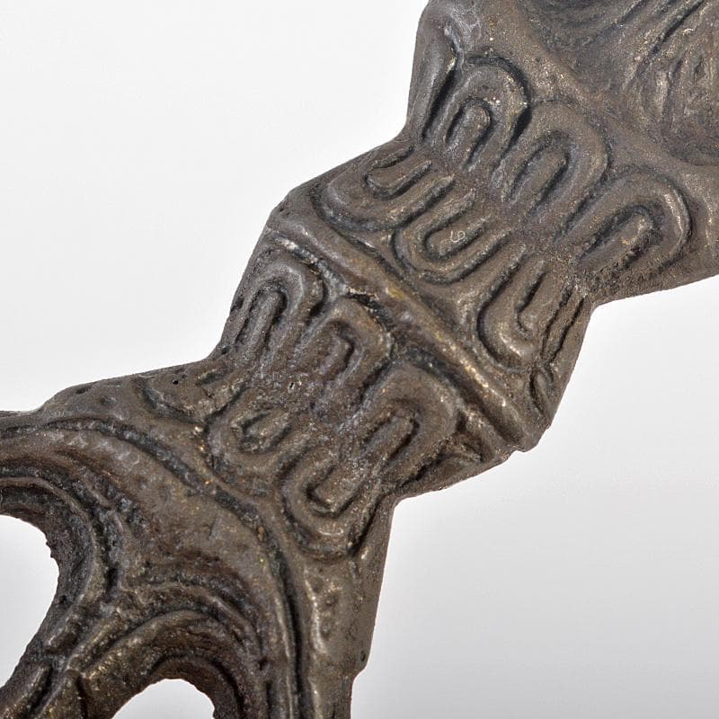 チベット密教法具　古銅　独鈷杵　三鈷杵　金剛杵　2点　木箱付　M　R6562