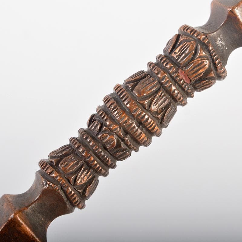 チベット密教法具　古銅　独鈷杵　三鈷杵　金剛杵　2点　木箱付　M　R6562