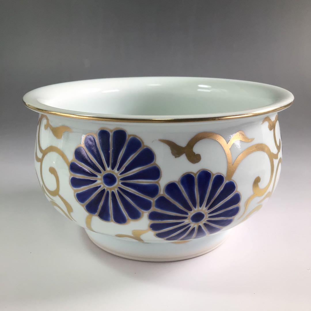 Ｒ４１１　皆具　『平安　手塚玉堂造』『金彩色絵唐草文』　共箱　茶道具