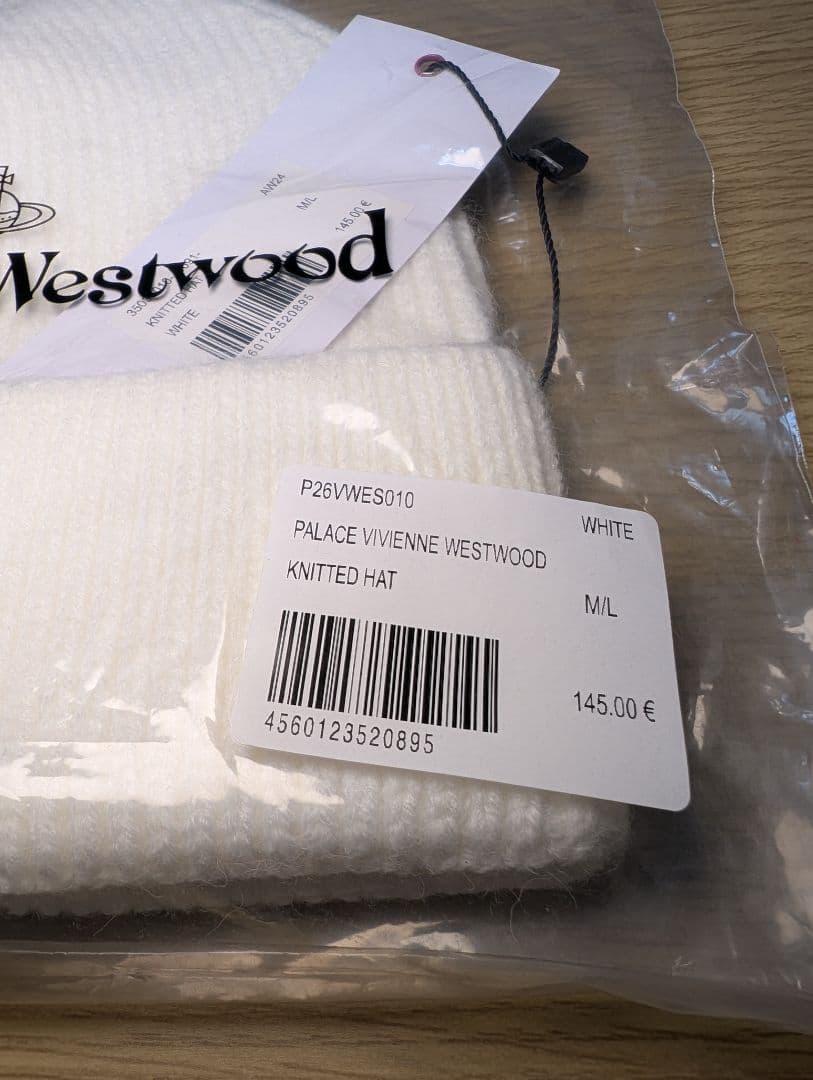 Vivienne Westwood ホワイトニット帽 M/L