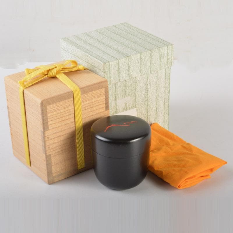 茶道具　笹良造　一閑遠山自画朱書　大棗　紫野　松長剛山書付　共箱　V　6544