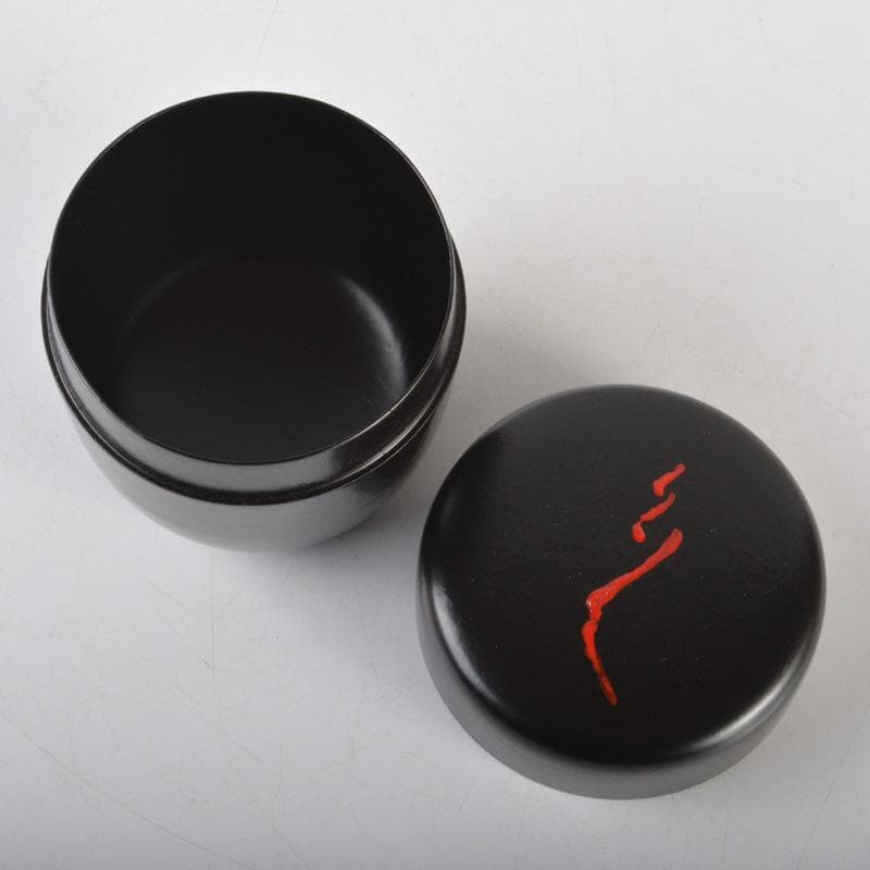 茶道具　笹良造　一閑遠山自画朱書　大棗　紫野　松長剛山書付　共箱　V　6544