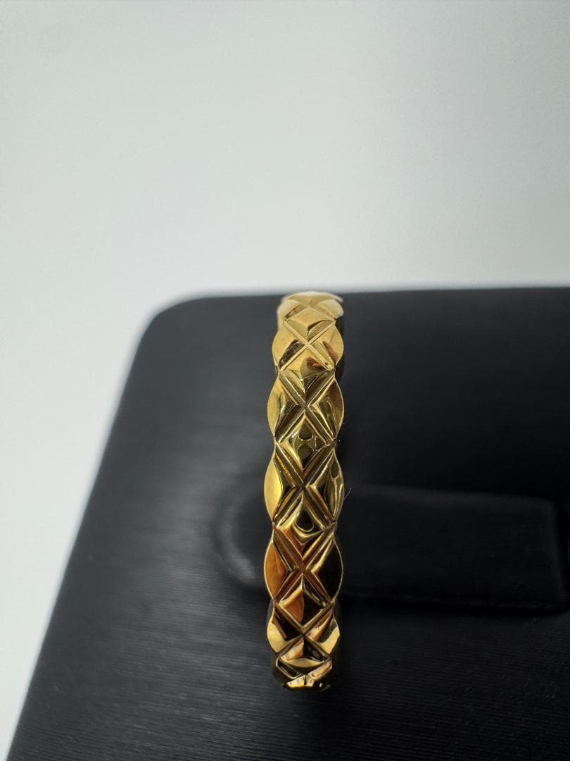 《美品/日本製18金》ゴールド 編み込みデザイン リング1.59g 11号