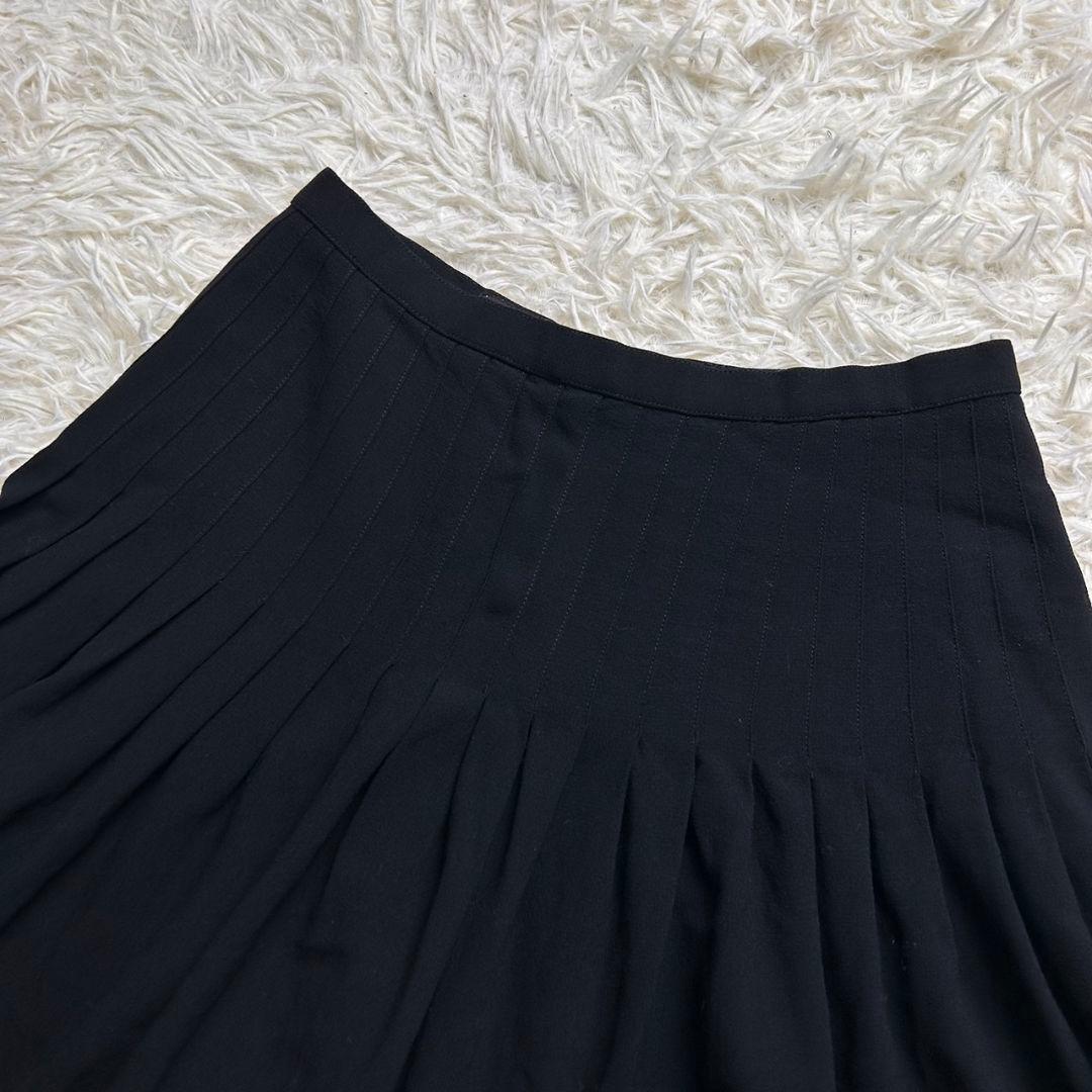 【美品】 CHANEL シャネル ココマーク プリーツ スカート ブラック 40