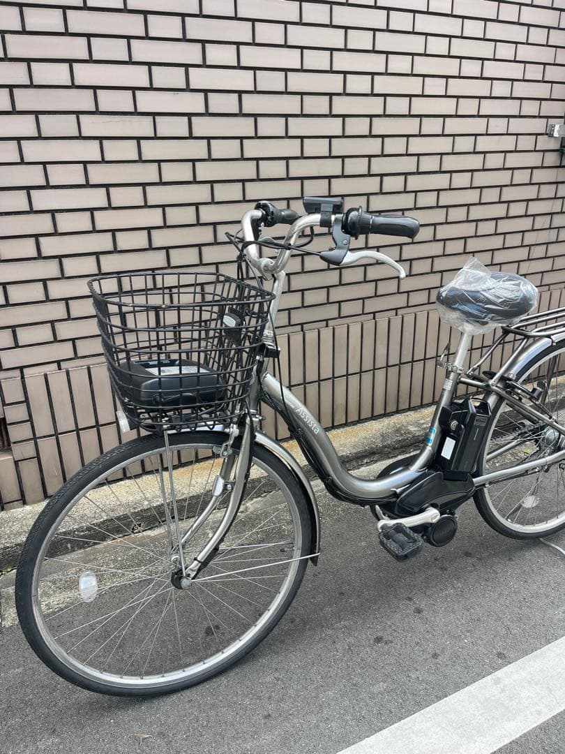 電動アシスト自転車 シルバー バスケット付き