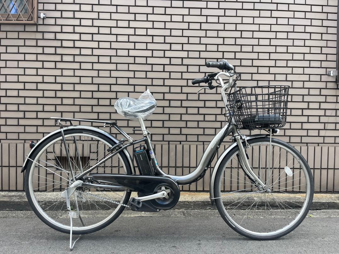 電動アシスト自転車 シルバー バスケット付き