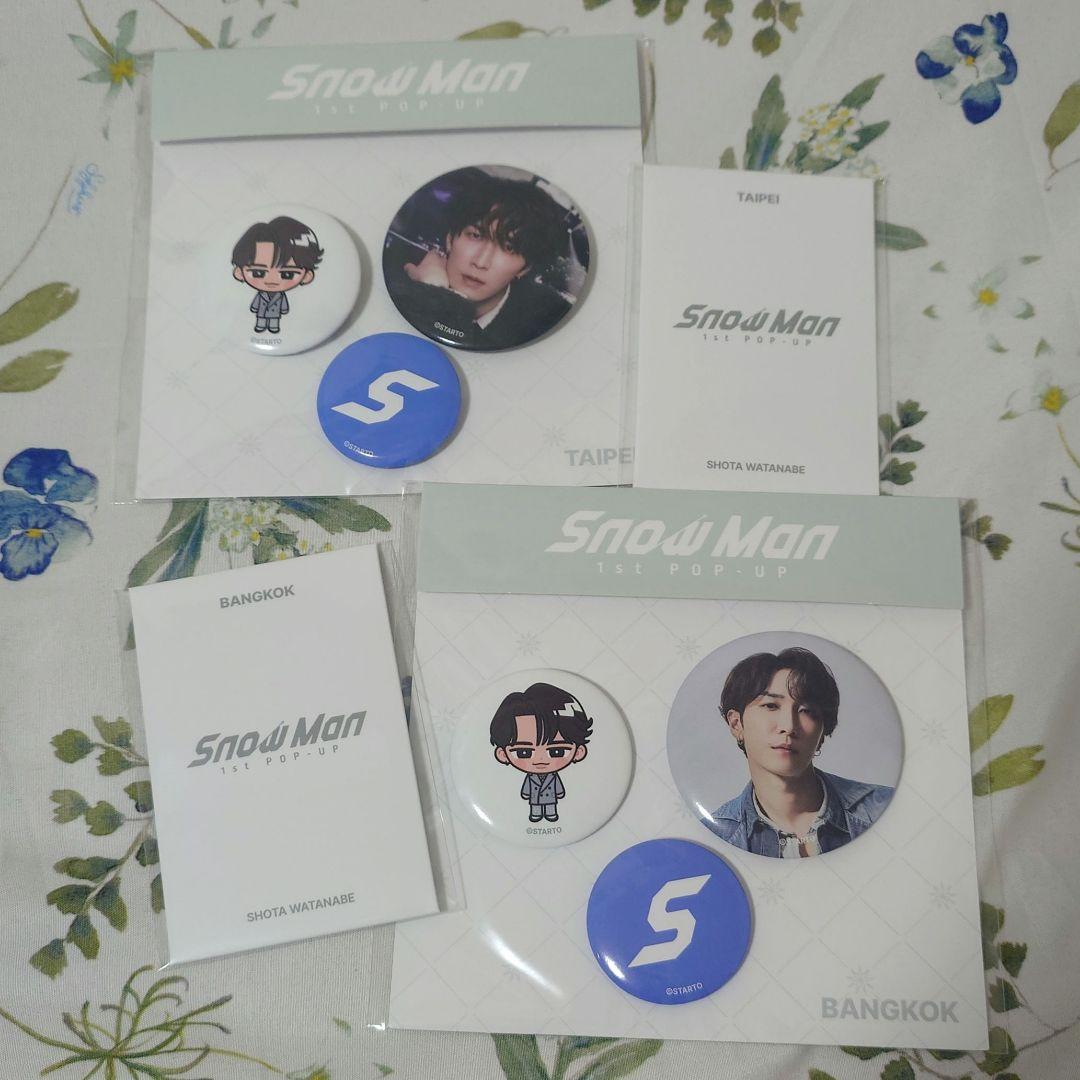  Man 缶バッジセット、フォトカード　バンコク台北　渡辺翔太 おまけ