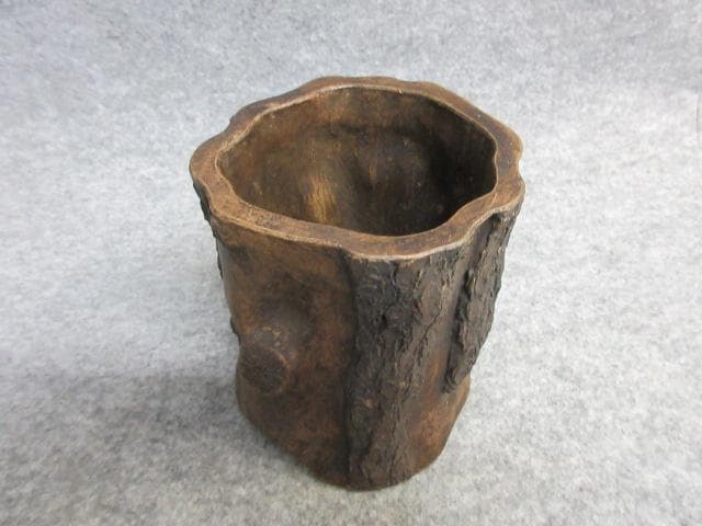 樹木形在銘筆筒 [B26474]