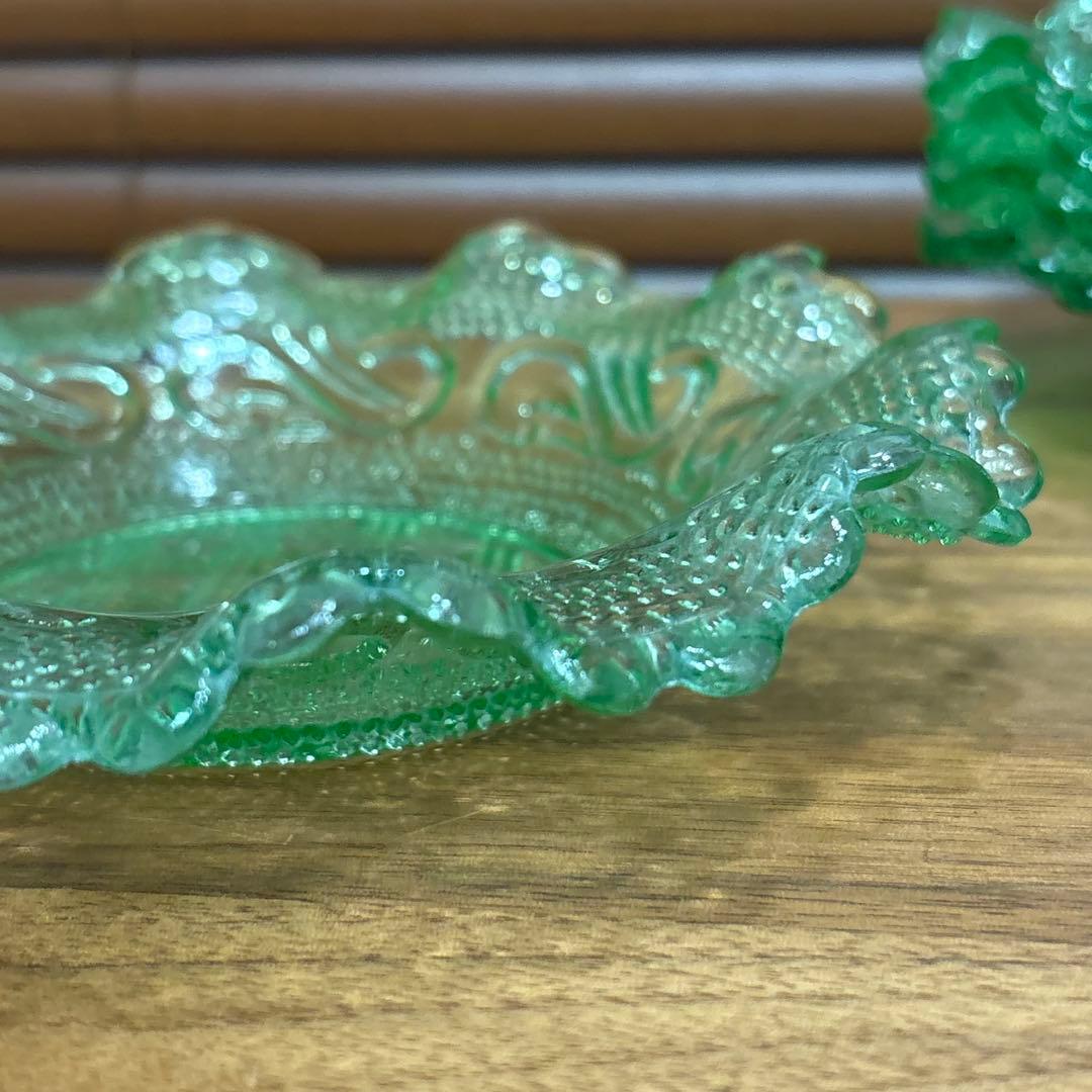 昭和レトロ◎フリルプレスガラス