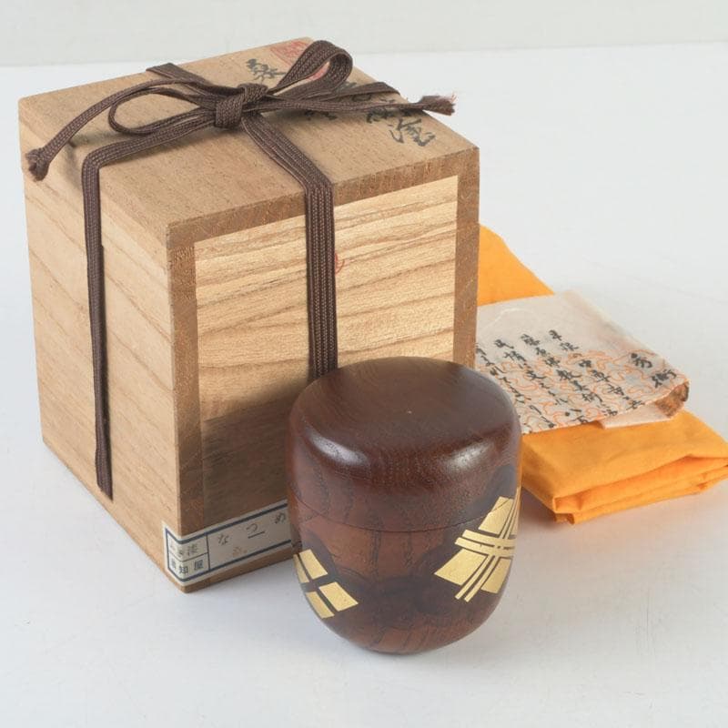 茶道具　秀衝塗　翁知屋　桑棗　共布共箱　V　9636