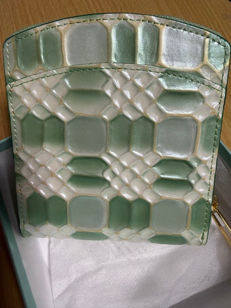 あすやすママさん専用　ハースケジュール　二つ折り財布 ミントグリーン