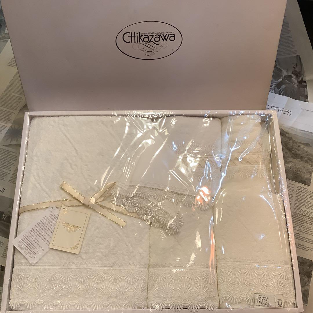 新品 バスタオル CHIKAZAWA 近沢レース 内野 タオルセット ハンカチ