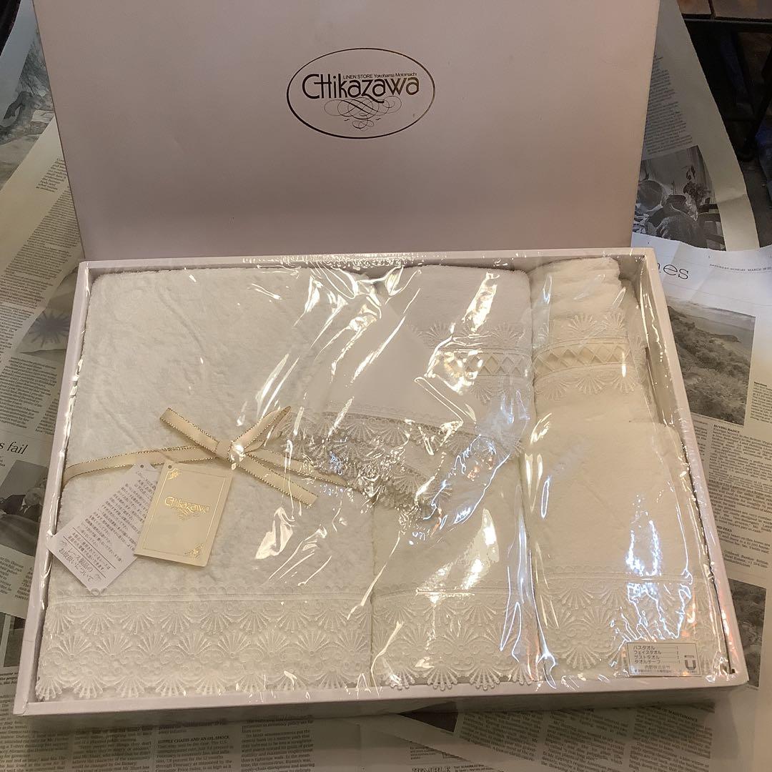 新品 バスタオル CHIKAZAWA 近沢レース 内野 タオルセット ハンカチ