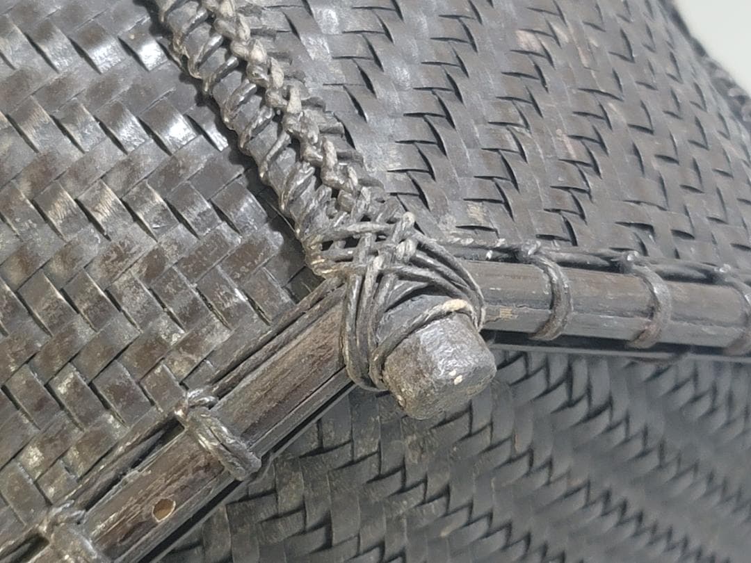 茶道具 竹籠 炭斗 時代物 DT708