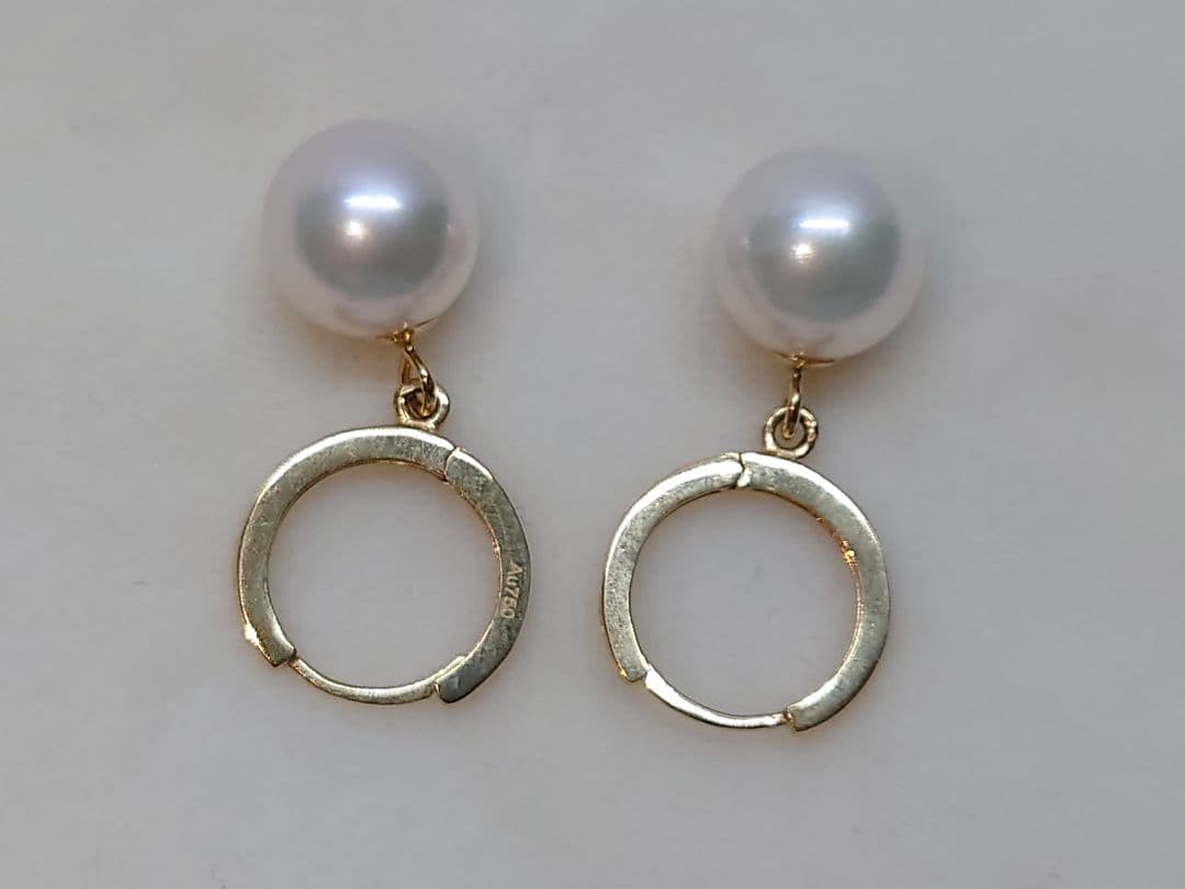 あこや真珠　k18フープピアス