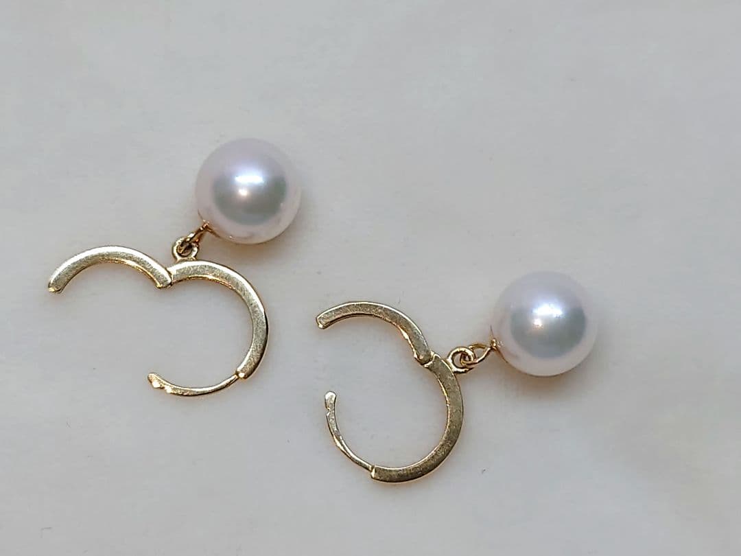 あこや真珠　k18フープピアス