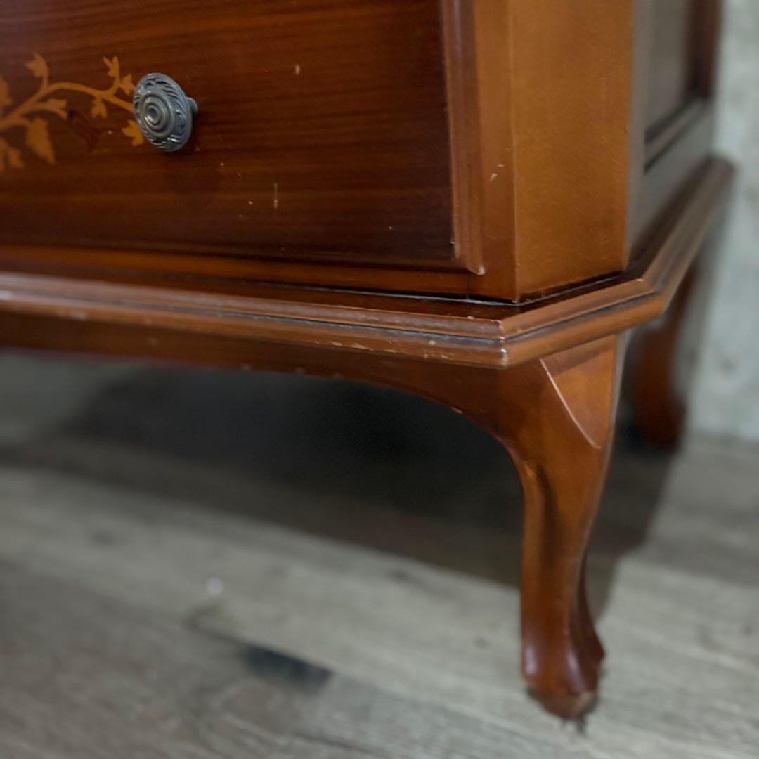 イタリア　猫脚　象嵌細工　4段チェスト ヴィンテージ